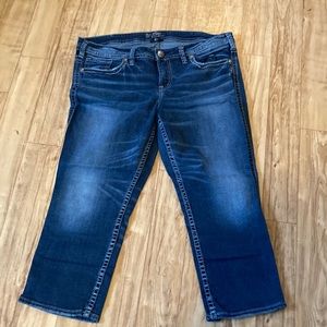 Silver Capris, size 14